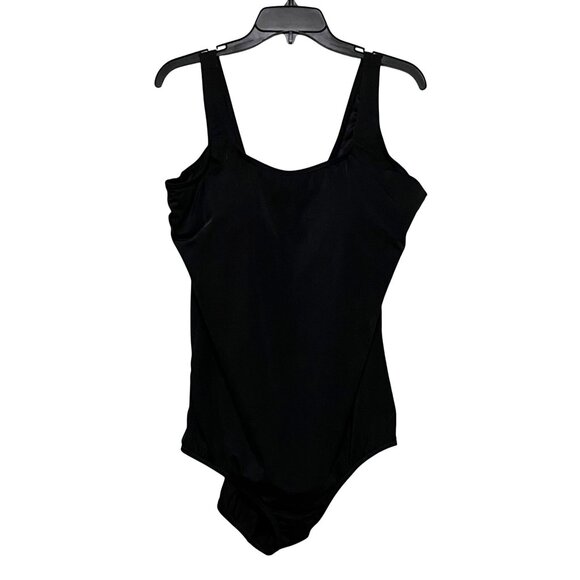 Lands End Womens One Piece Swimsuit 18 DD Black Cruiswear Vacation Beach Pool - Picture 1 of 6